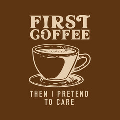 Hand drawn vintage coffee label illustration in retro style, perfect for cafe branding, packaging, or posters