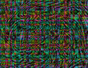 Abstract Colorful Swirl Plaid Pattern with Cracks