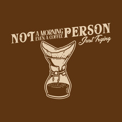 Hand drawn vintage coffee label illustration in retro style, perfect for cafe branding, packaging, or posters.