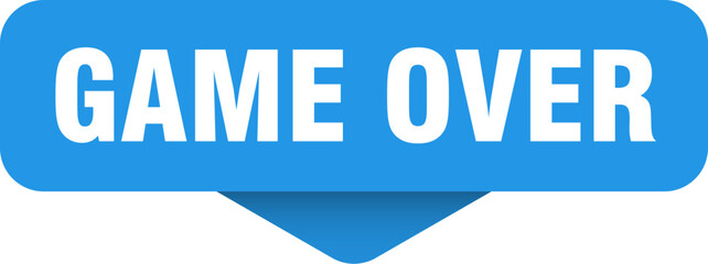 game over sticker. game over sign on transparent background
