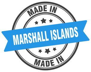 Made in Marshall Islands round sign. Made in Marshall Islands stamp.