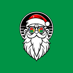 Groovy Santa Claus With Green Background