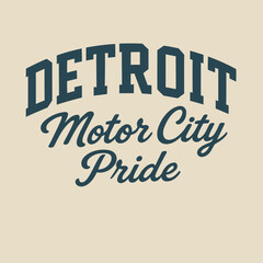 Vintage Varsity “Detroit Motor City Pride” Tee Vector Design