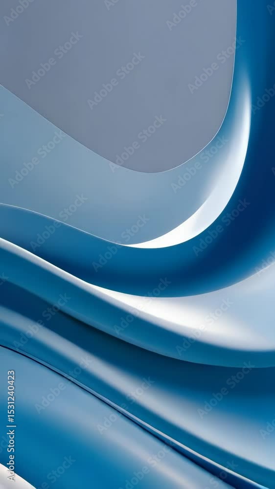 Poster abstract background of elegant smooth curves in flowing soft white and light blue shapes with bright