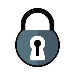 Simple flat vector illustration of a classic padlock for secure access