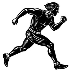 Obraz premium a man running silhouette