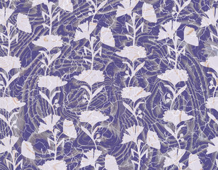 Purple Marble Swirl Floral Pattern Background