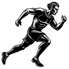 Fototapeta premium a man running silhouette