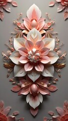 Elegant Paper Flower Arrangement Pink, White, and Gold Floral Design