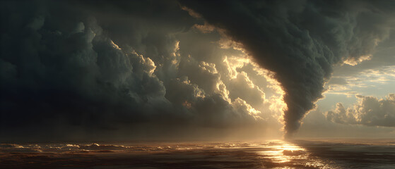 A large cloud of dust is in the sky