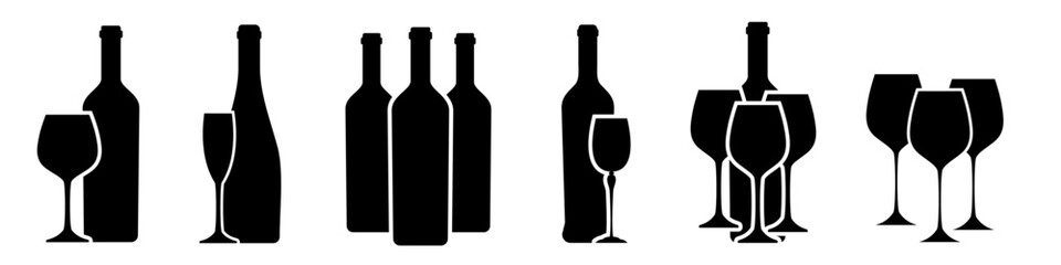 Wine icon vector set. Wine shop illustration sign collection. wine tasting symbol or logo.