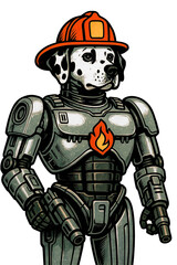 Fototapeta premium Robotic Dalmatian Firefighter