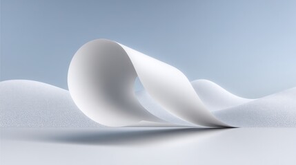 White Paper Roll Unfurling on Textured Surface