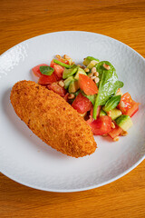 cutlet with vegetable salad
