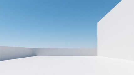 Fototapeta premium Minimalist White Structure Against a Clear Blue Sky