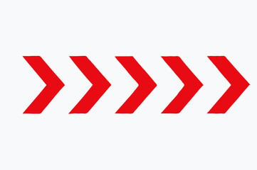 Fototapeta premium Red chevron arrow symbol set direction pointer design element vector illustration