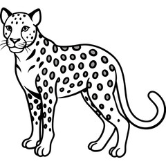 Leopard Layers line art vector