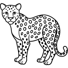 Leopard Layers line art vector