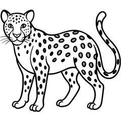 Leopard Layers line art vector