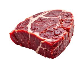 solo wagyu top sirloin cap on a white background, in a detailed style, with intricate lines, minimal shadow, bright light, high resolution