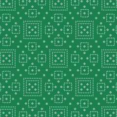 Retro Indian Green Bandhani Fabric Traditional Pattern Vector