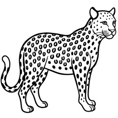 Leopard Layers line art vector
