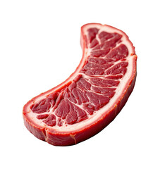 solo raw japanese beef tongue tip on a white background, in a detailed style, with intricate lines, minimal shadow, bright light, high resolution
