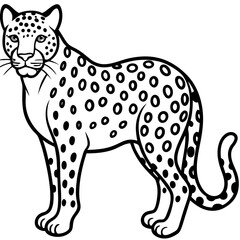 Leopard Layers line art vector