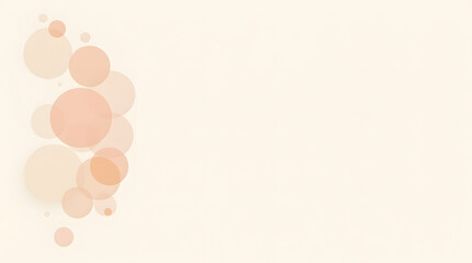 Abstract background with soft pastel circles on the left side and empty beige space for text or design