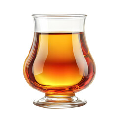 Warm amber beverage in a stylish glass showcasing rich color and clarity