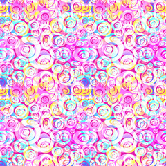 Colorful Abstract Circles Party Print Seamless Repeat
