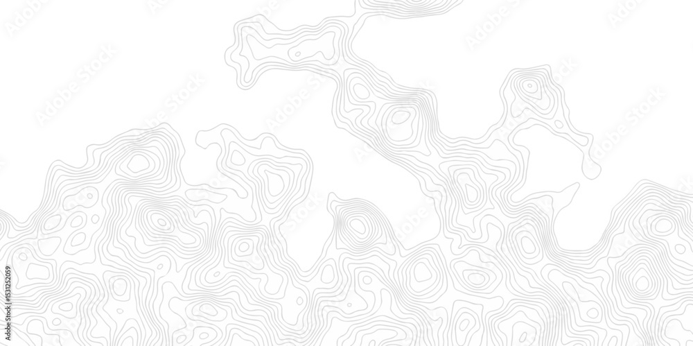Poster vector geographic contour map. topography map background. black and white wave seamless line. topogr