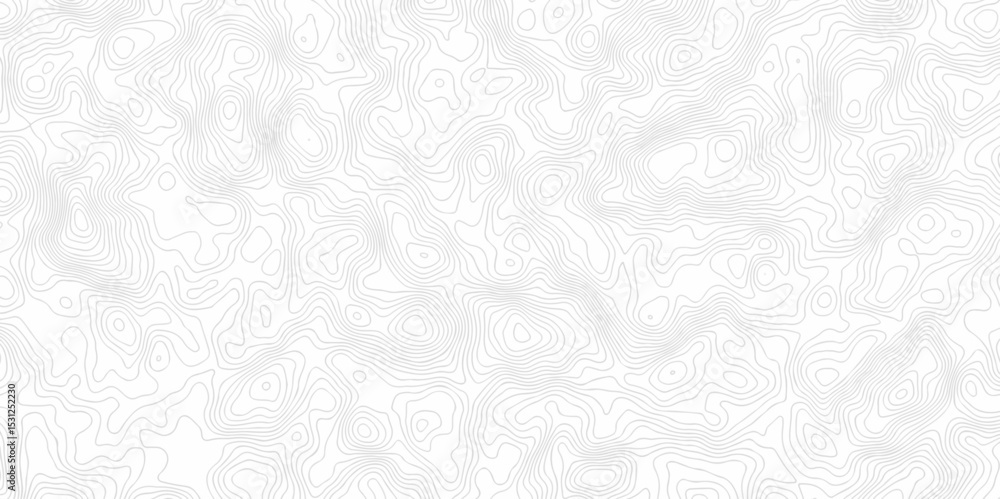 Poster vector geographic contour map. topography map background. black and white wave seamless line. topogr