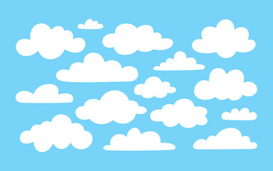 Collection of Simple White Cloud Illustrations Perfect for Digital Designs