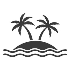 Tropical Island Palm Tree Logo Vector.