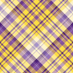 Seamless pattern with pleasant yellow and violet colors for plaid, fabric, textile, clothes, tablecloth and other things. Vector image. 2