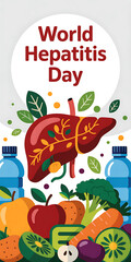 World Hepatitis Day, liver and healthy food. Hepatitis Day Web Story