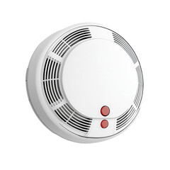 Smoke detector mounted on a wall in a well-lit indoor space during daylight