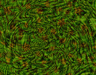 Abstract Green and Brown Cracked Swirl Texture