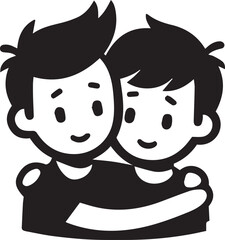 Silhouette illustration of friends sitting together and laughing for International Friendship Day