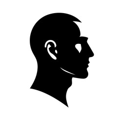 Male Profile Silhouette: A Bold, Minimalist Head Profile Illustration