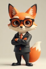 Business Fox Character Illustration Cartoon Mascot Design