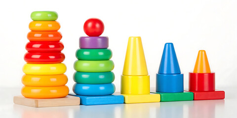 Colorful Wooden Stacking Toys for Toddlers Educational and Fun