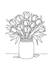 Elegant Floral Bouquet Coloring Page