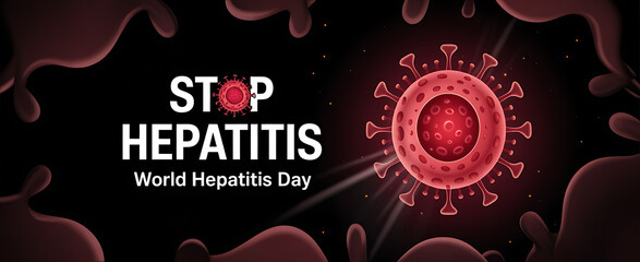 world hepatitis day Banner |  liver protection concept with shield and sparkles | hepatitis day Banner