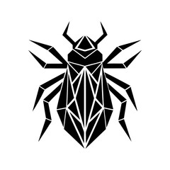 Geometric insect bug low poly vector illustration logo icon