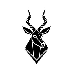 Geometric antelope head logo icon vector illustration