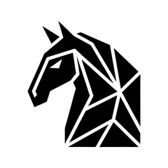 Obraz premium Geometric horse head logo icon vector illustration