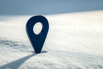 Snowy map marker and blue background location pin icons for web navigation