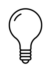 電球　アイコン　シンプル　黒線　ベクター